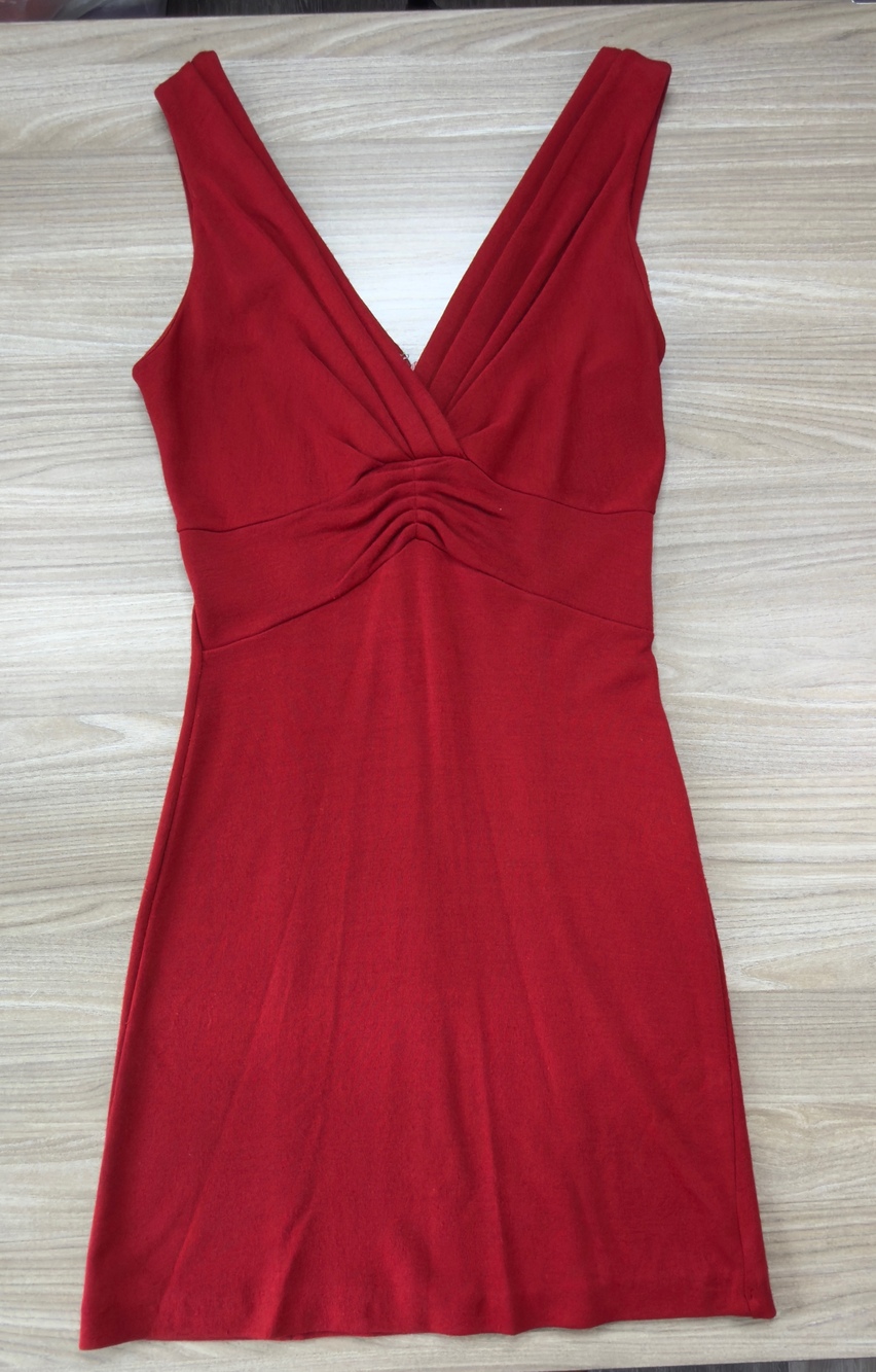 Banana Republic Women's Red Dress Size 8 V-Neck Sleeveless Stretch Sheath Mini
